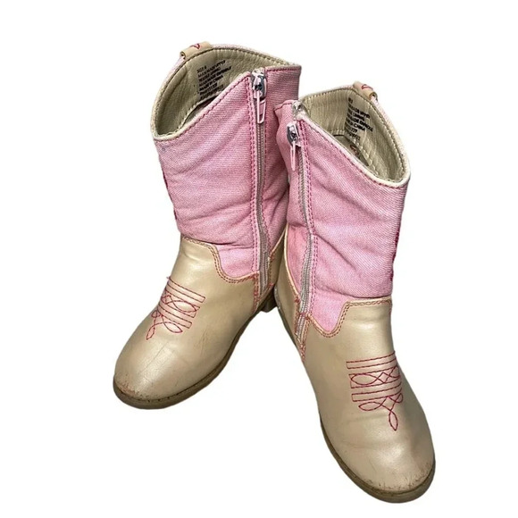 Bebe Girl's Pink Cowboy/Western Boots Size 8 - Picture 1 of 12